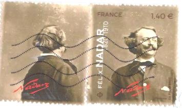 stamp france on a postcard