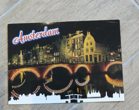 postcard Amsterdam night