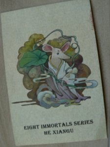 postcard chinese eight immortals series He Xiangu