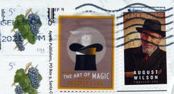 postage stamps USA art of magic and August wilson