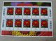 thumbnail image red zinnia postage stamp