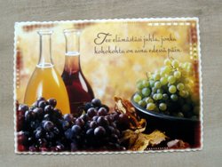 postcard finland grapevines and carafes of wine