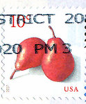 red pear postage stamp