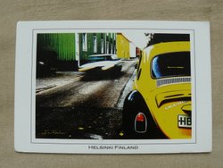 VW beetle postcard