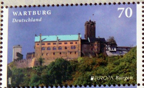 castle wartburg Germany postage stamp world heritage site