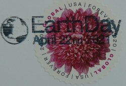 postage stamp usa with postmark earth day 2021