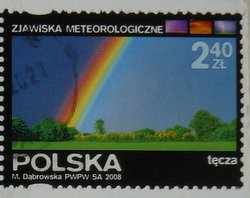 rainbow postage stamp from Poland