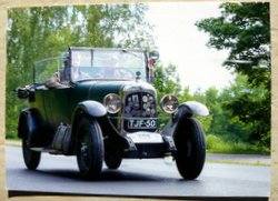 postcard of an antique car