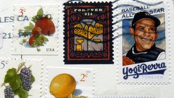 u.s. postage stamp of baseball Yogi Berra