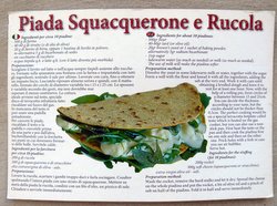 recipe piada squacquerone e rucola postcard