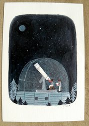 postcard drawing observatory