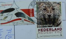 Netherlands stamps a train and a Leopard