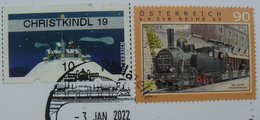 Austrian stamp with a steam locomotive