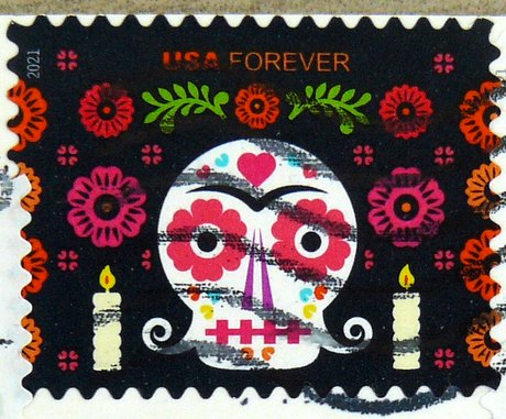 dia de los muertos postage stamp usa