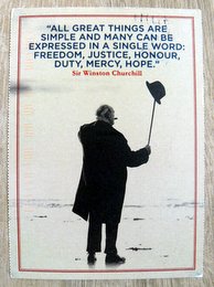 Postcard with Sir Winston Churchill quote