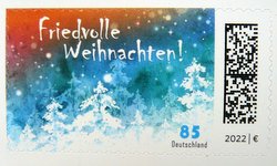 Merry Christmas 2022 German postage stamp