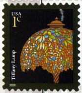 stamp Tiffany lamp USA