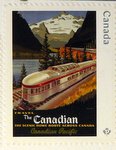 canadian pacific railway train postage stamp