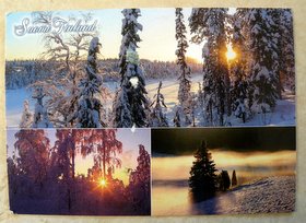 Finnish winter landscape postcard