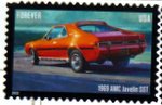 postage stamp 1969 AMC Javelin SST from USA
