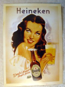 postcard vintage Heineken beer